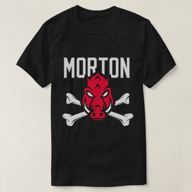 Roll Hogs Morton High Football Potters Crossbone T Shirt (Design framsida)