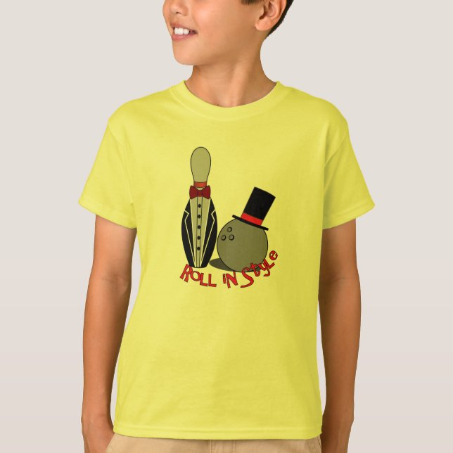 Roll i Stil - Funny Bowling Shirts för barn T-shirt (Framsida)
