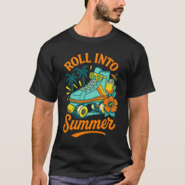 Roll in till Summer Retro Roller Skate T Shirt