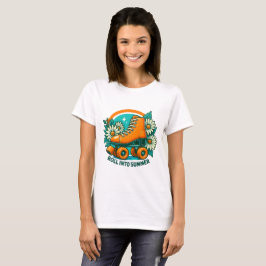 "Roll in to Summer" Retro Roller Skate T-shirt