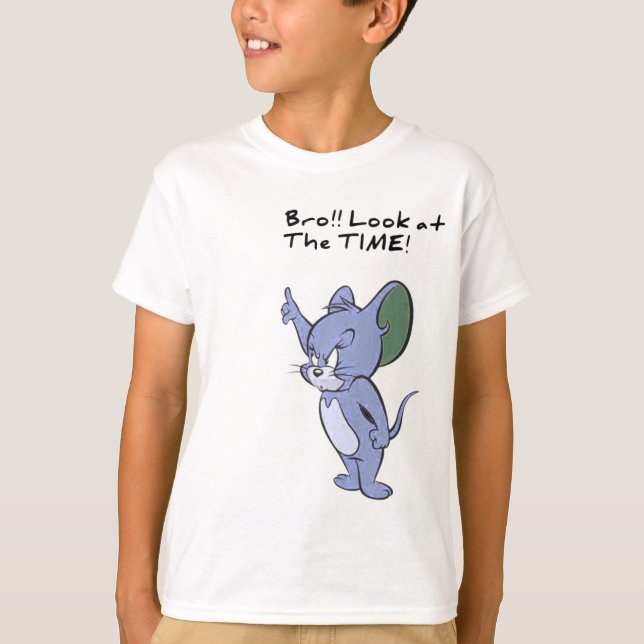 Roll Look at The Time” textning T Shirt (Framsida)