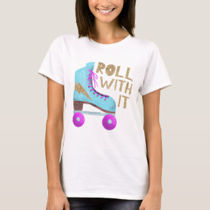 ROLL MED DEN   Retro Roller Skate T Shirt