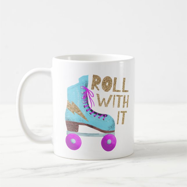 ROLL MED DEN | Skater för tunn citattecken Kaffemugg (Vänster)