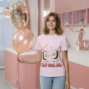 Roll med mig Funny Sushi Kärlek Pun T Shirt
