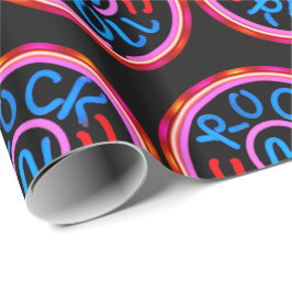 Roll Music Neon-signatur Titta på svart Presentpapper