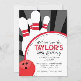 Roll on over Bowling Party-inbjudan Inbjudningar