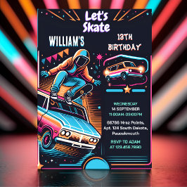 Roll Scooter Jump Zon Skateboarding 13:e födelseda Inbjudningar