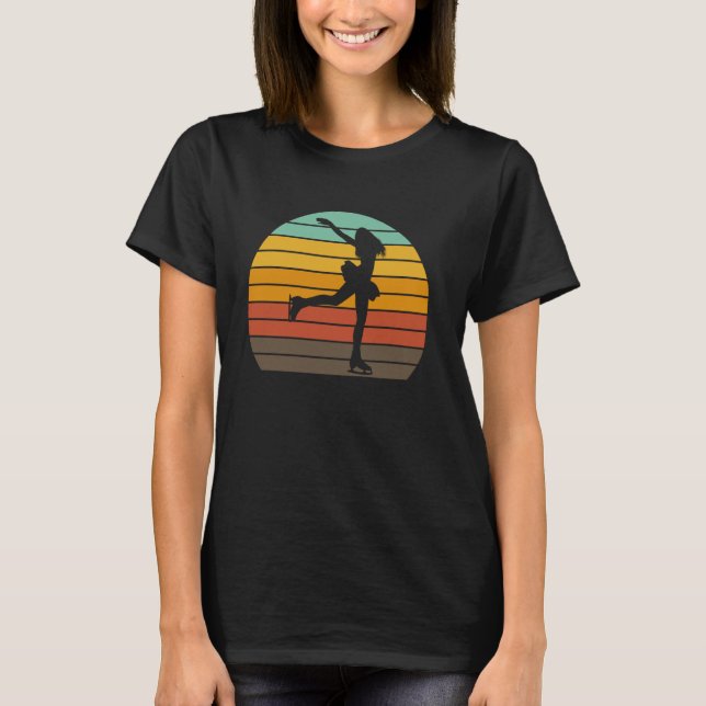 Roll Skate Figur Skate Sunset Skating Sport Rolle T Shirt (Framsida)