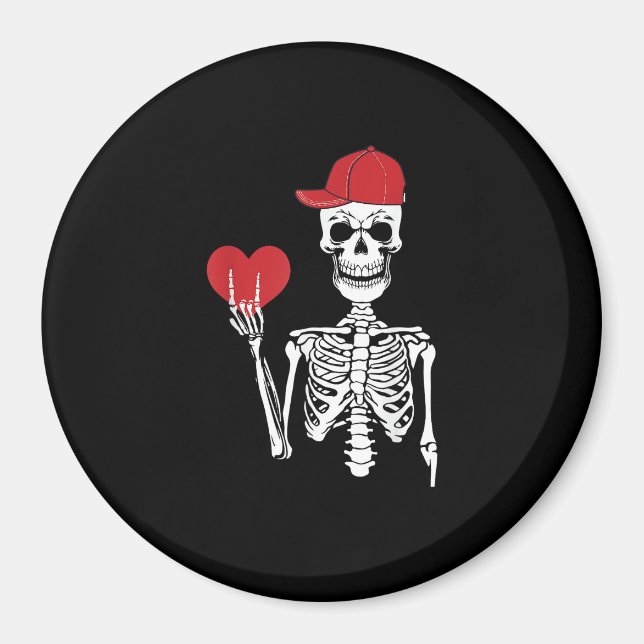 Roll Skeleton Händer Heart Valentines day Skull Magnet (Framsidan)