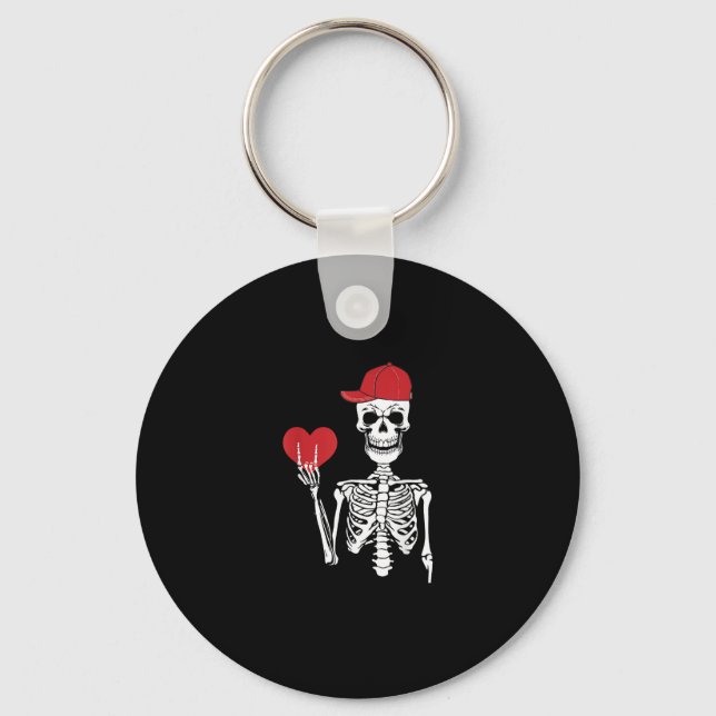 Roll Skeleton Händer Heart Valentines day Skull Nyckelring (Framsida)