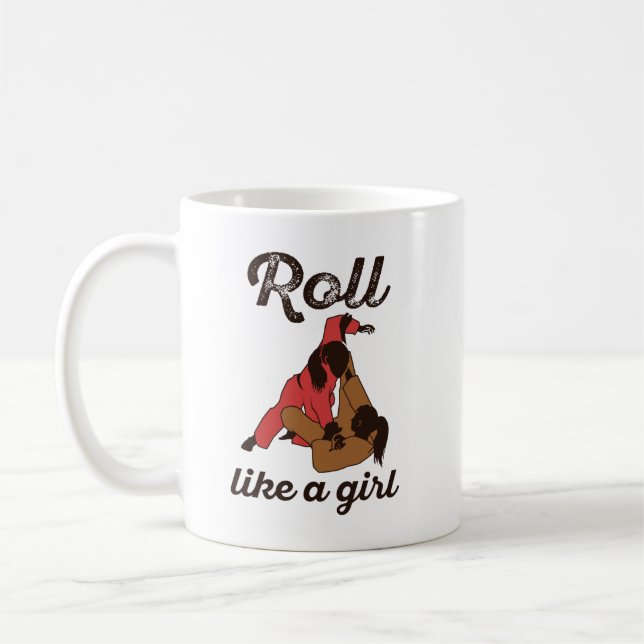 Roll som en flicka Jiu Jitus Kaffemugg (Vänster)