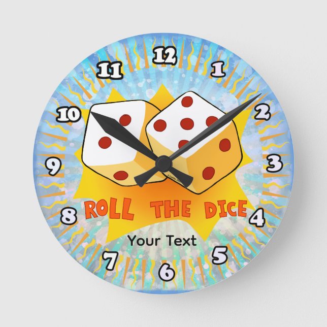 Roll The Dice Clock Rund Klocka (Framsida)