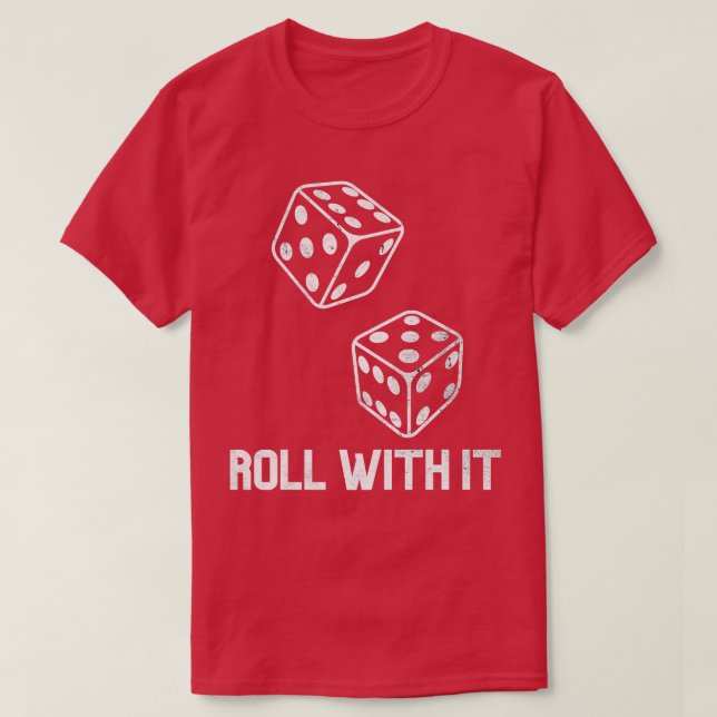 Roll With It Game Night Retro Casino Dice Player C T Shirt (Design framsida)