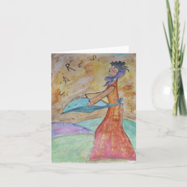 Rollbesättning att bry sig hälsningkortet kort (Framsida)