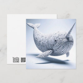 Rolled Magazine Papper Narwhal Greeting Card Anteckningskort