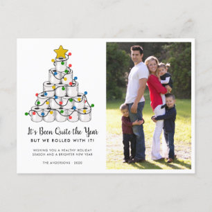 Rolled with it Toilet Papper Julgran Photo Helg Vykort