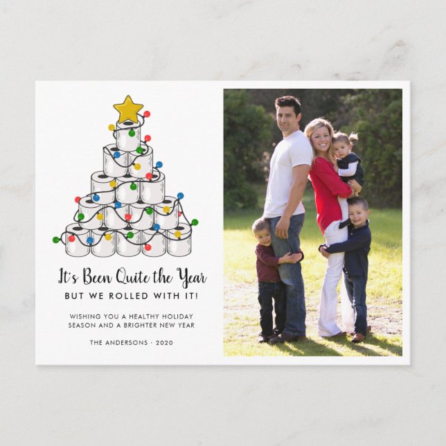 Rolled with it Toilet Papper Julgran Photo Helg Vykort (Framsida)