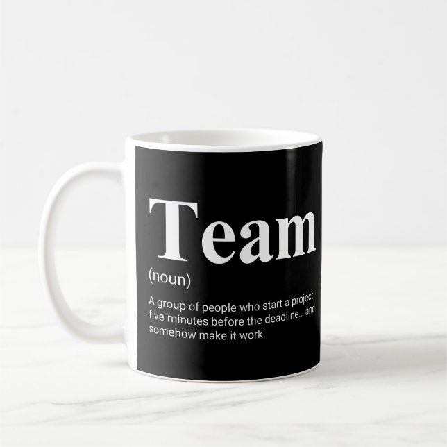Rollekamrater Och Kollegor Rollig Teamdefinition Kaffemugg (Vänster)