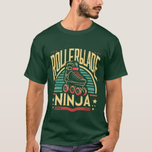 Rollekskate Ninja rolig T Shirt