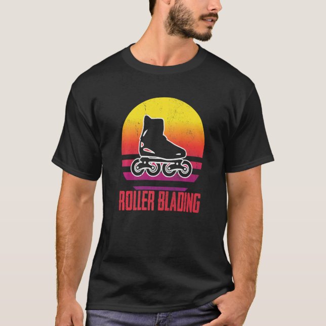 Roller Blading Skates Roller Skating inline skatin T Shirt (Framsida)