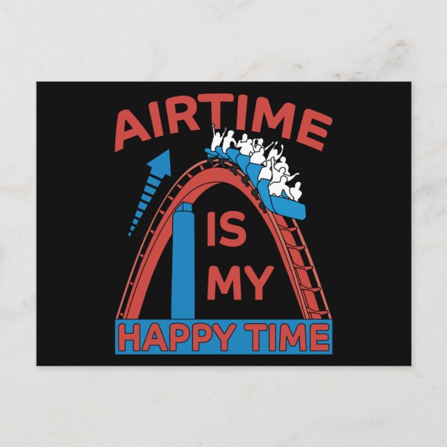 Roller Coaster Funny Amusement Park Gift Vykort (Framsida)