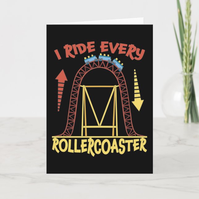 Roller Coaster Park Amusement Park Gift Kort (Framsida)
