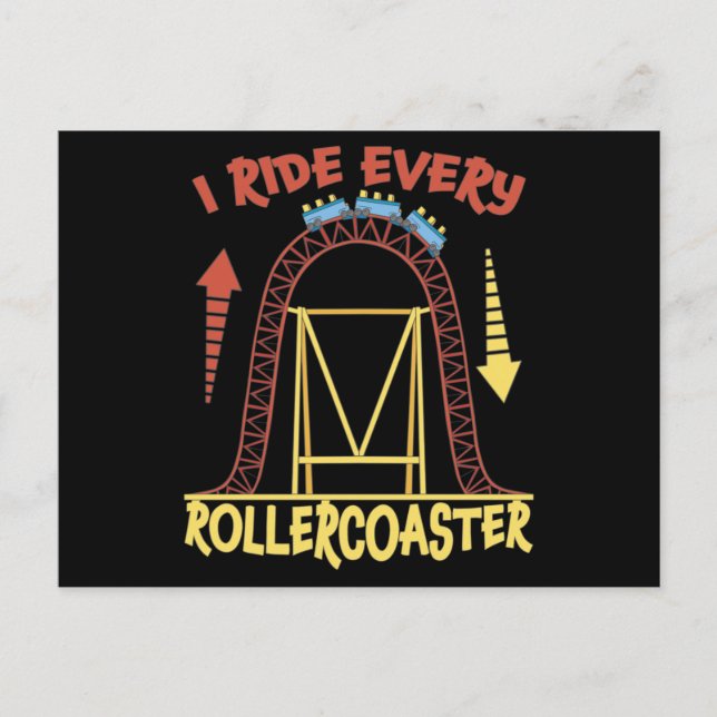 Roller Coaster Park Amusement Park Gift Vykort (Framsida)