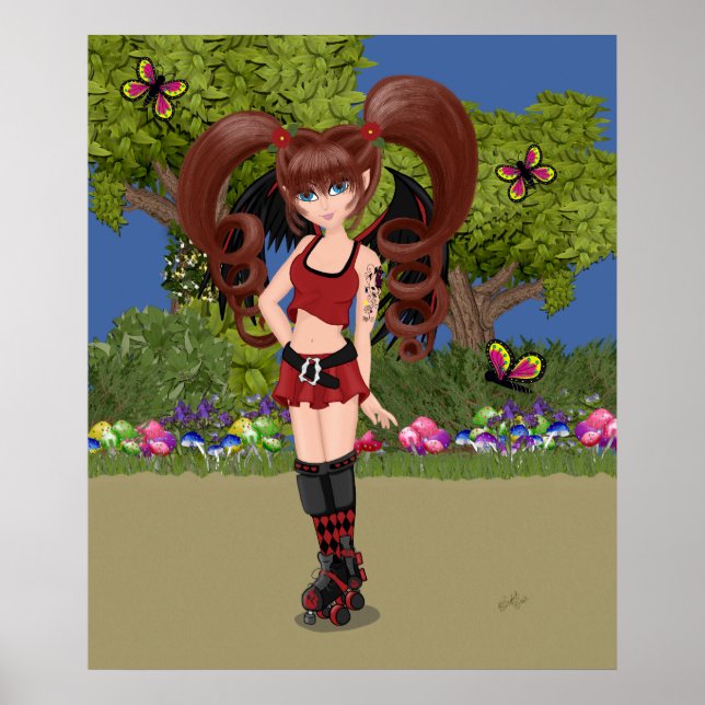 Roller Derby Anime Fairy Skating Poster (Framsidan)