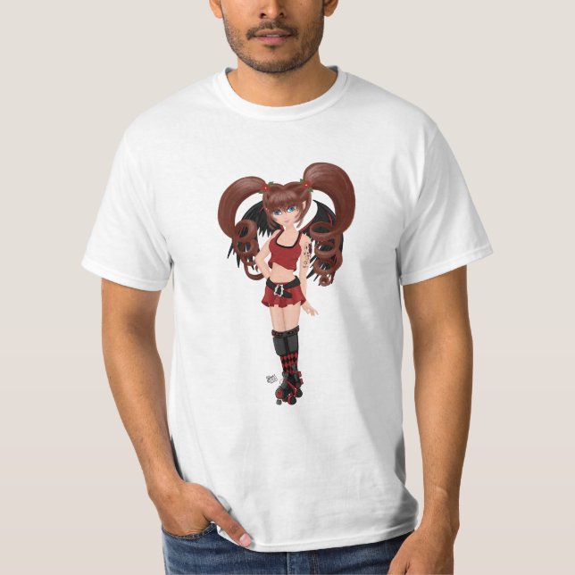 Roller Derby Anime Fairy Skating T-shirt (Framsida)