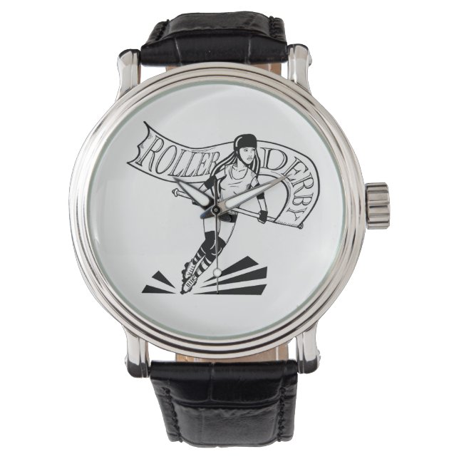 Roller Derby Banner Girl Watch Armbandsur (Framsida)