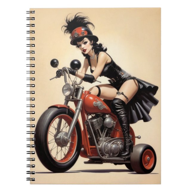 Roller Derby Biker Chick Anteckningsbok (Framsidan)