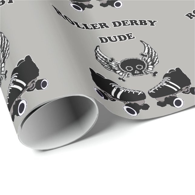 Roller Derby Boy Presentpapper (Rullad Hörn)