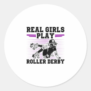 Roller Derby Girl Runt Klistermärke