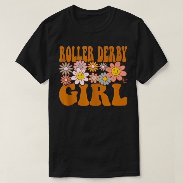 Roller Derby Girl Skater Jammer Blocker Hobbyist T Shirt (Design framsida)