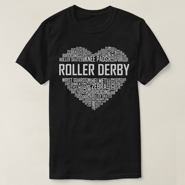 Roller Derby Heart T Shirt (Design framsida)