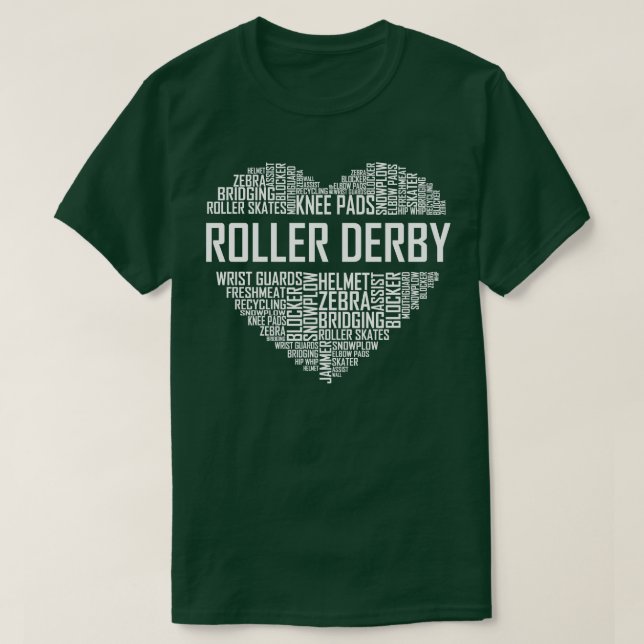 Roller Derby Heart T Shirt (Design framsida)