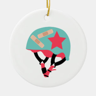 Roller Derby Helmet Julgransprydnad Keramik