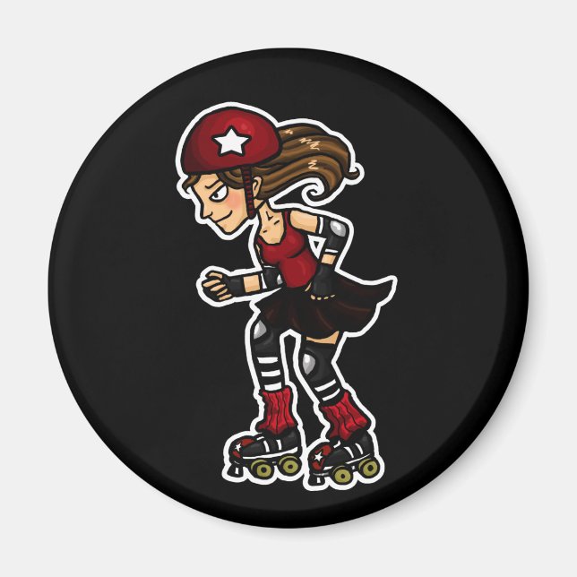 Roller Derby Jammer red Magnet (Framsidan)