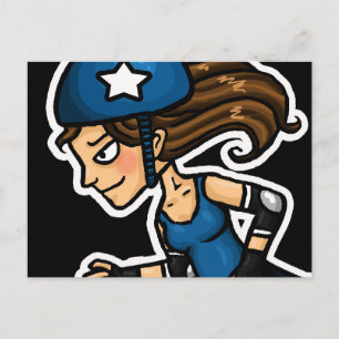 Roller Derby Jammer Vykort