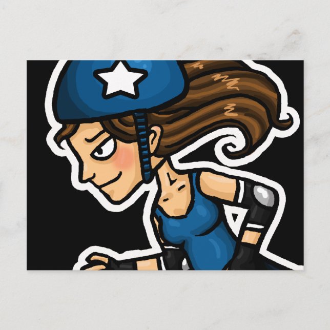 Roller Derby Jammer Vykort (Framsida)
