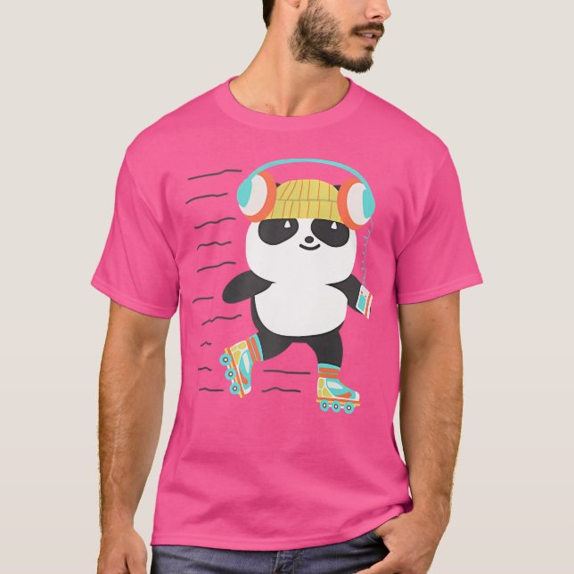 Roller Derby Panda Rullskridskoåkning T Shirt (Framsida)