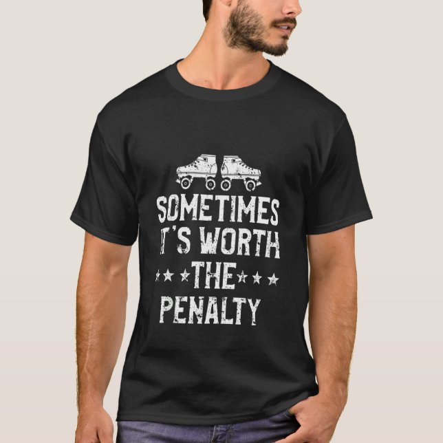 Roller Derby Player Penalty Skayer Team T Shirt (Framsida)
