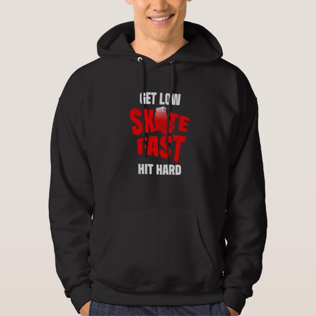 Roller Derby Player Skate Fast Skating Team   Hoodie (Framsida)
