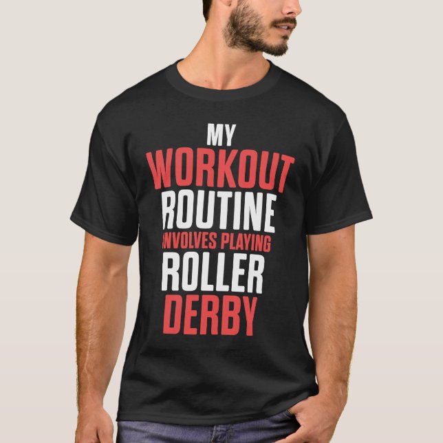 Roller Derby Player Workout Skating Team T Shirt (Framsida)