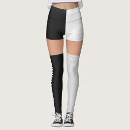 Roller Derby Red White Booty Kort Socks Namn Leggings