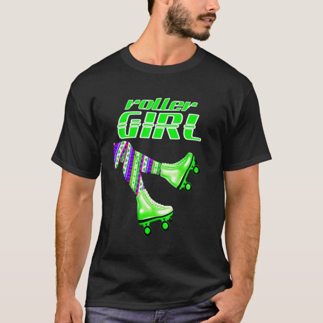 Roller Derby Roller Skating Girl T Shirt (Framsida)