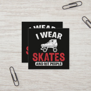 Roller Derby Rullskridskoåkning Skate Skridskoåkar Fyrkantigt Visitkort