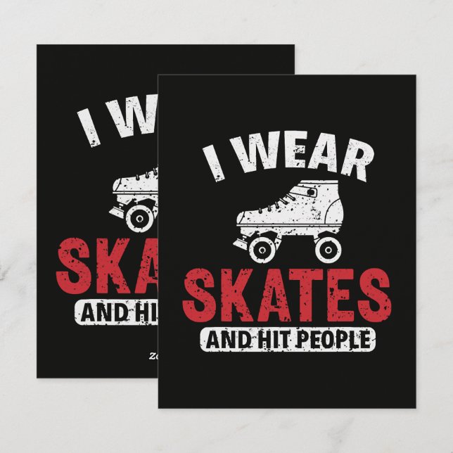Roller Derby Rullskridskoåkning Skridsko Skridskoå Julkort (Fram/baksida)