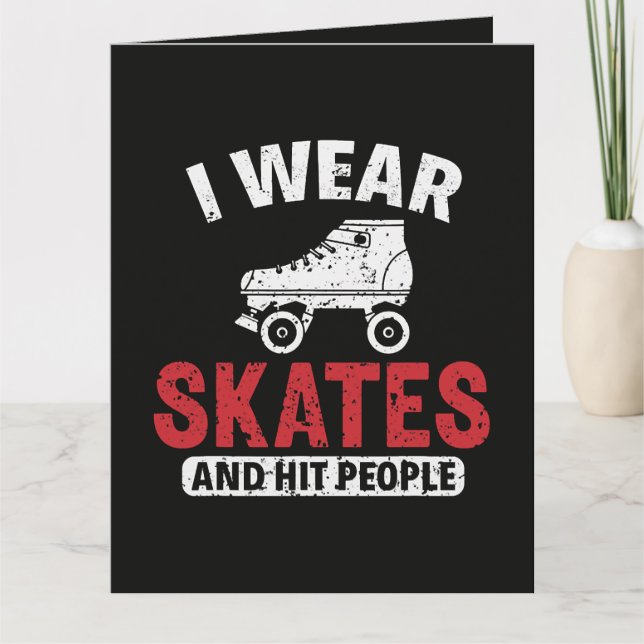 Roller Derby Rullskridskoåkning Skridsko Skridskoå Tack Kort (Framsida)