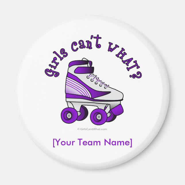 Roller Derby Skate - Lila Magnet (Framsidan)